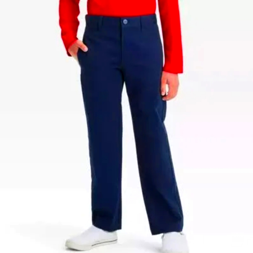 Cat & Jack Uniform Pants Size 7 Navy Blue Straight Lot‎ Of 2 Pair